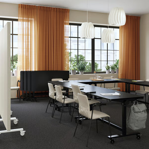 IKEA MITTZON Foldable table with castors, black, 140x70 cm (55 1/8x27 1/2 ")