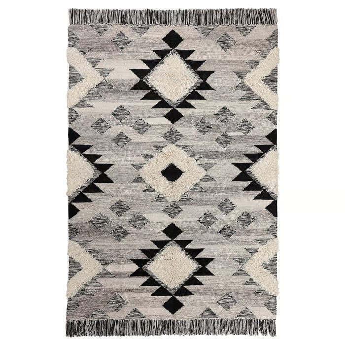 IKEA TANNISBY Rug, flatwoven, handmade/grey black, 160x230 cm (5 ' 3 "x7 ' 7 ")