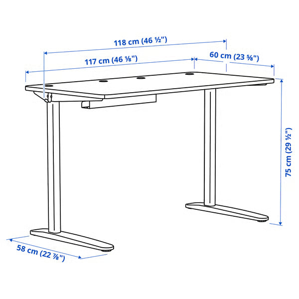 IKEA RELATERA Desk combination, white, 117x60 cm (46 1/8x23 5/8 ")