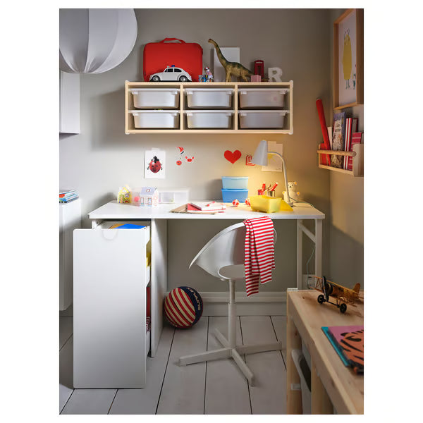 IKEA LARANDE Desk with pull-out storage unit, white, 120x58 cm (47 1/4x22 7/8 ")