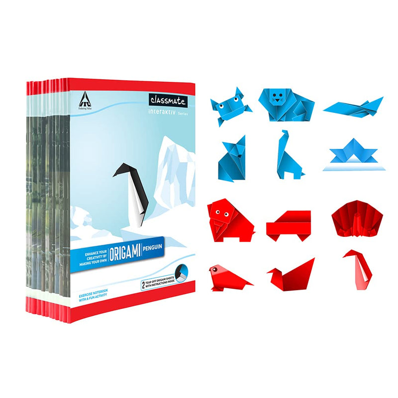 Classmate Origami Notebooks -Unruled, 168 Pages, 240 mm x 180 mm - Pack Of 12 Visit the Classmate Store