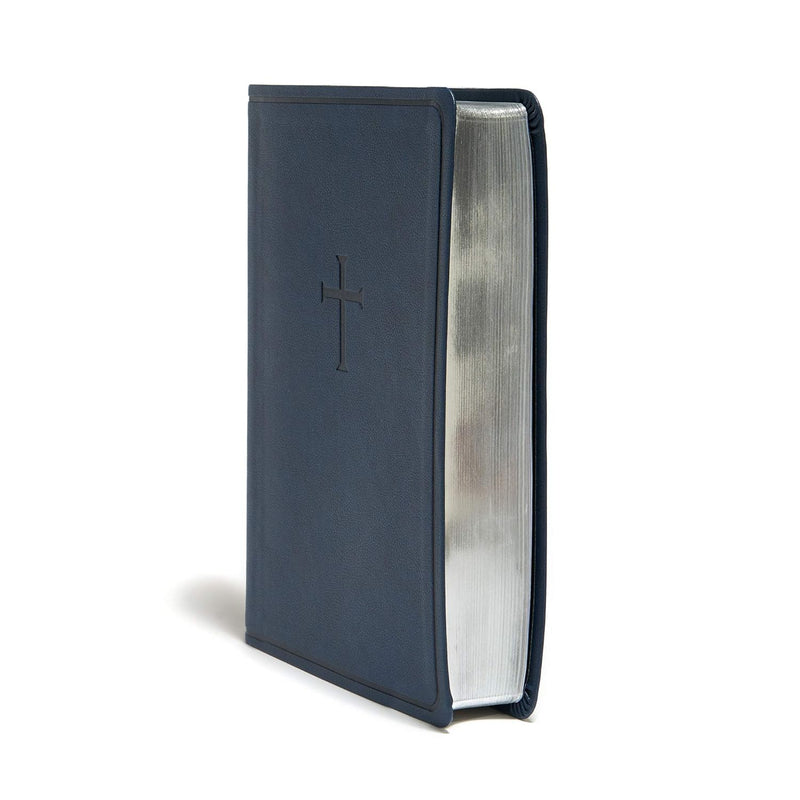 KJV Everyday Study Bible, Navy Cross Leather Touch by Holman Bible Publishers