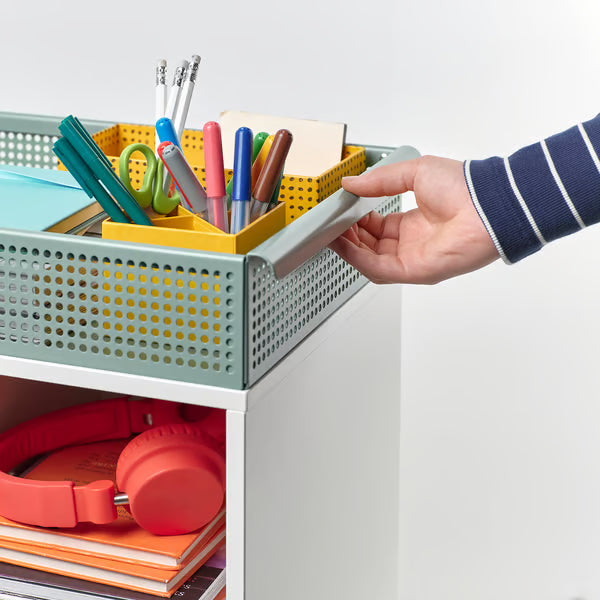 IKEA OVNING Trolley, white/grey-green, 54x33 cm (21 1/4x13 ")