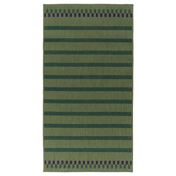 IKEA KORSNING Rug flatwoven, in/outdoor, green purple/striped, 80x150 cm (2 ' 7 "x4 ' 11 ")