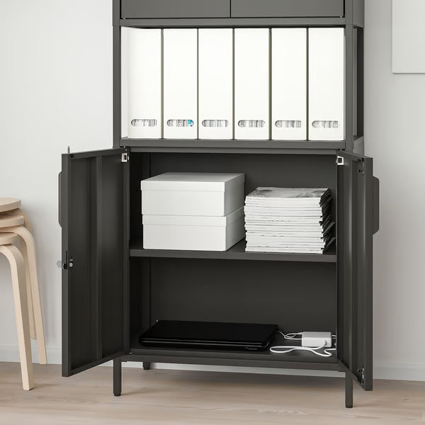 IKEA TROTTEN Cabinet with doors, anthracite, 70x35x173 cm (27 1/2x13 3/4x68 1/8 ")
