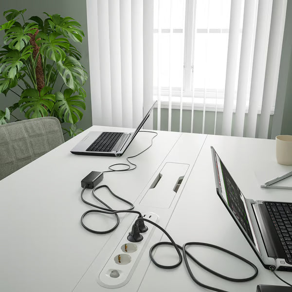 IKEA MITTZON Conference table, white, 120x108x75 cm (47 1/4x42 1/2x29 1/2 ")