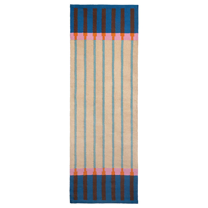 IKEA MAVINN Runner, flatwoven, beige blue/stripe, 70x200 cm (2 ' 4 "x6 ' 7 ")