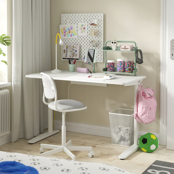 IKEA RELATERA Desk combination, white/light grey-green, 117x60 cm (46 1/8x23 5/8 ")