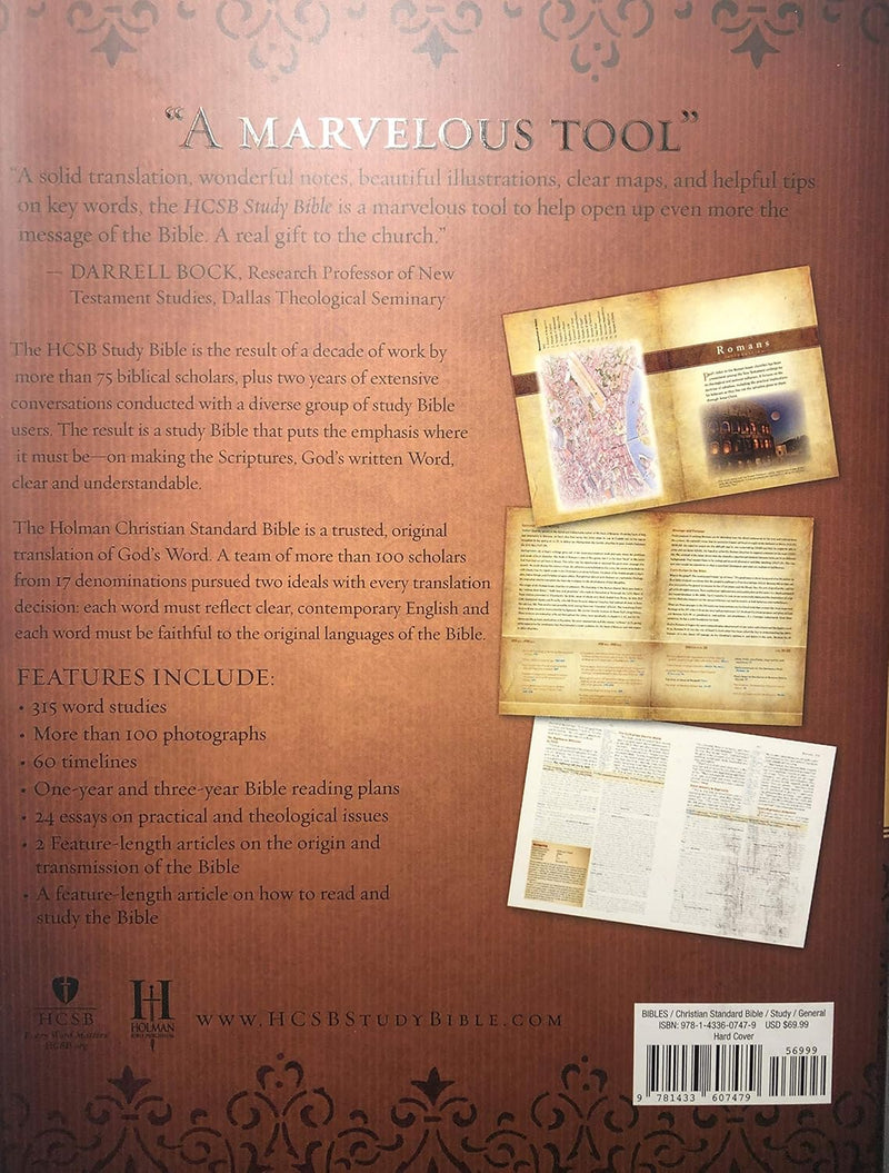 HCSB Large Print Study Bible, Hardcover by Holman Bible Staff