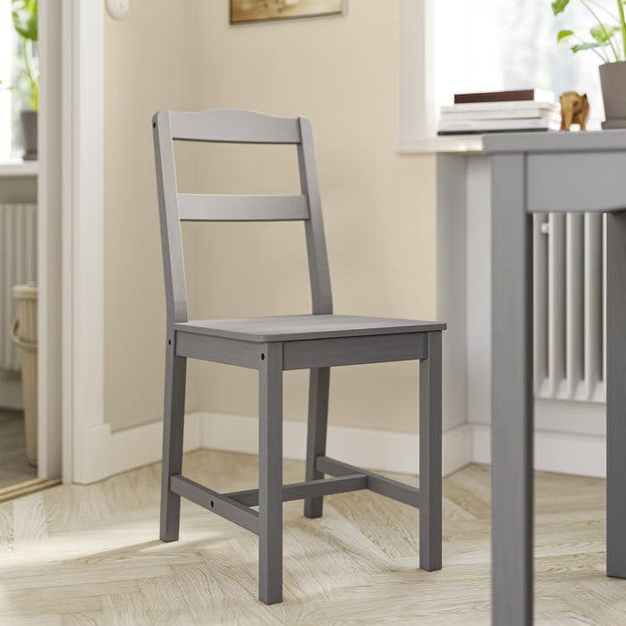 IKEA HAUGA / HAUGA Table and 6 chairs, grey/grey, 168x74 cm (66 1/8x29 1/8 ")