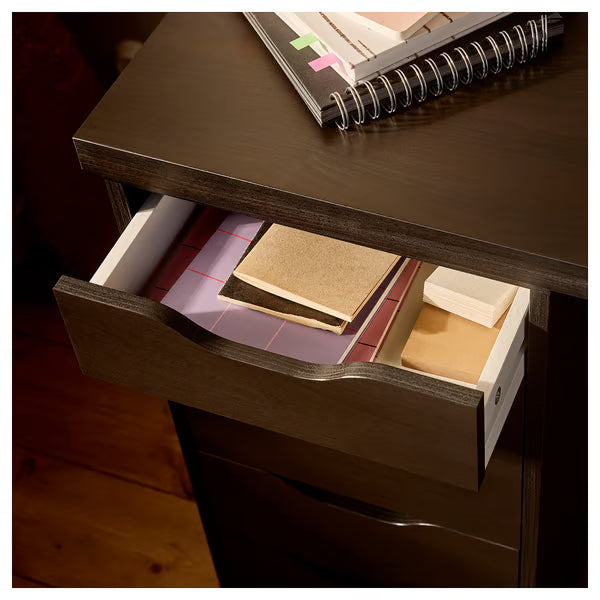 IKRA LAGKAPTEN / ALEX Desk, black-brown, 140x60 cm (55 1/8x23 5/8 ")