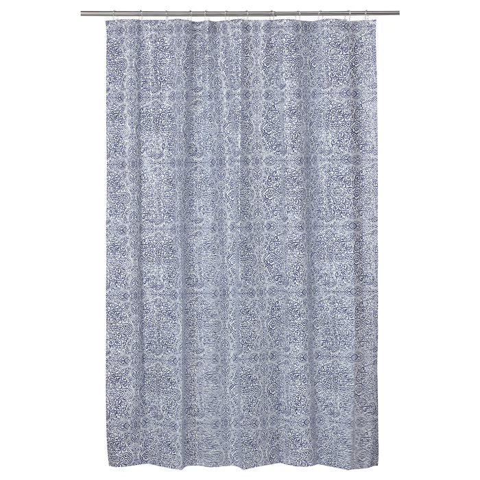 IKEA ANGSKLOCKA Shower curtain, white/blue, 180x200 cm (71x79 ")