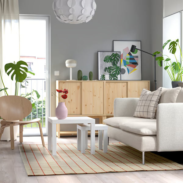 IKEA RIDSTIG Rug, flatwoven, off-white/red, 170x240 cm (5 ' 7 "x7 ' 10 ")