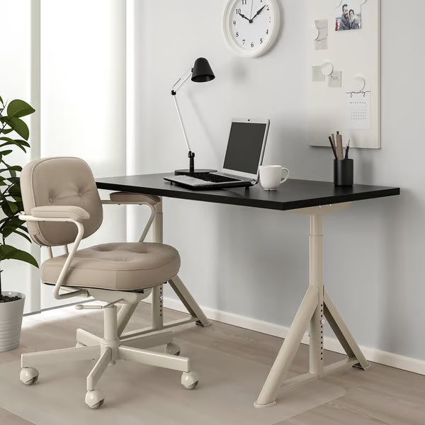 IKEA IDASEN Desk, black/beige, 120x70 cm (47 1/4x27 1/2 ")