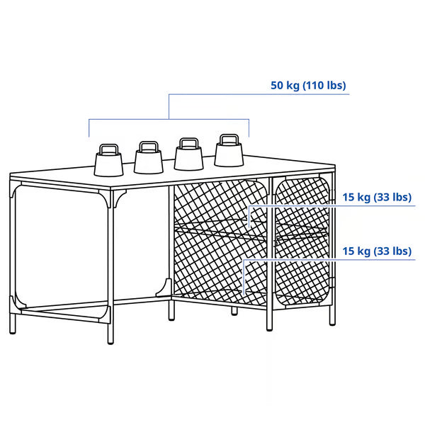 IKEA FJALLBO Desk, black, 140x70 cm (55 1/8x27 1/2 ")