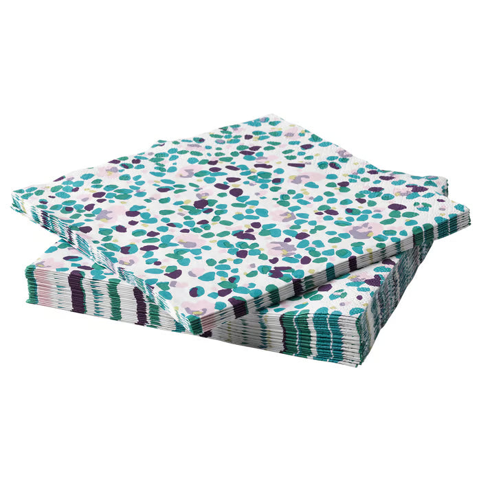 IKEA TACKSAMHET Paper napkin, patterned/multicolour, 33x33 cm (13x13 ")