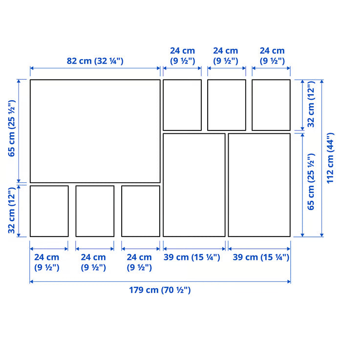 IKEA PJÄTTERYD Picture, set of 9, Mist in the forest, 179x112 cm (70 ½x44 ")