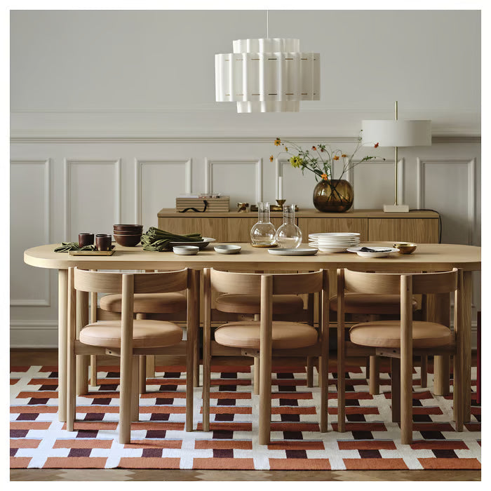 IKEA STOCKHOLM 2025 Rug, flatwoven, white/brown/light blue handwoven, 240x350 cm (7 ' 10 "x11 ' 6 ")