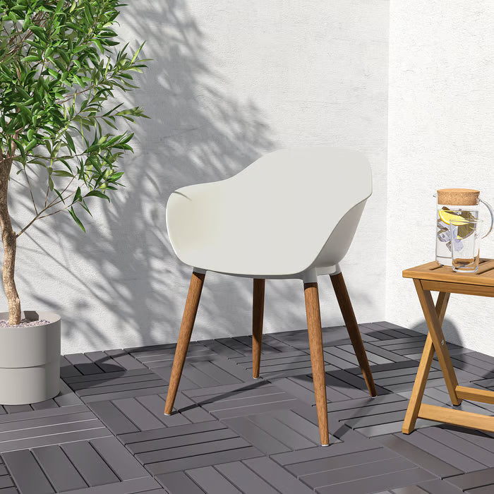 IKEA GRÖNSTA Chair with armrests, in/outdoor, white