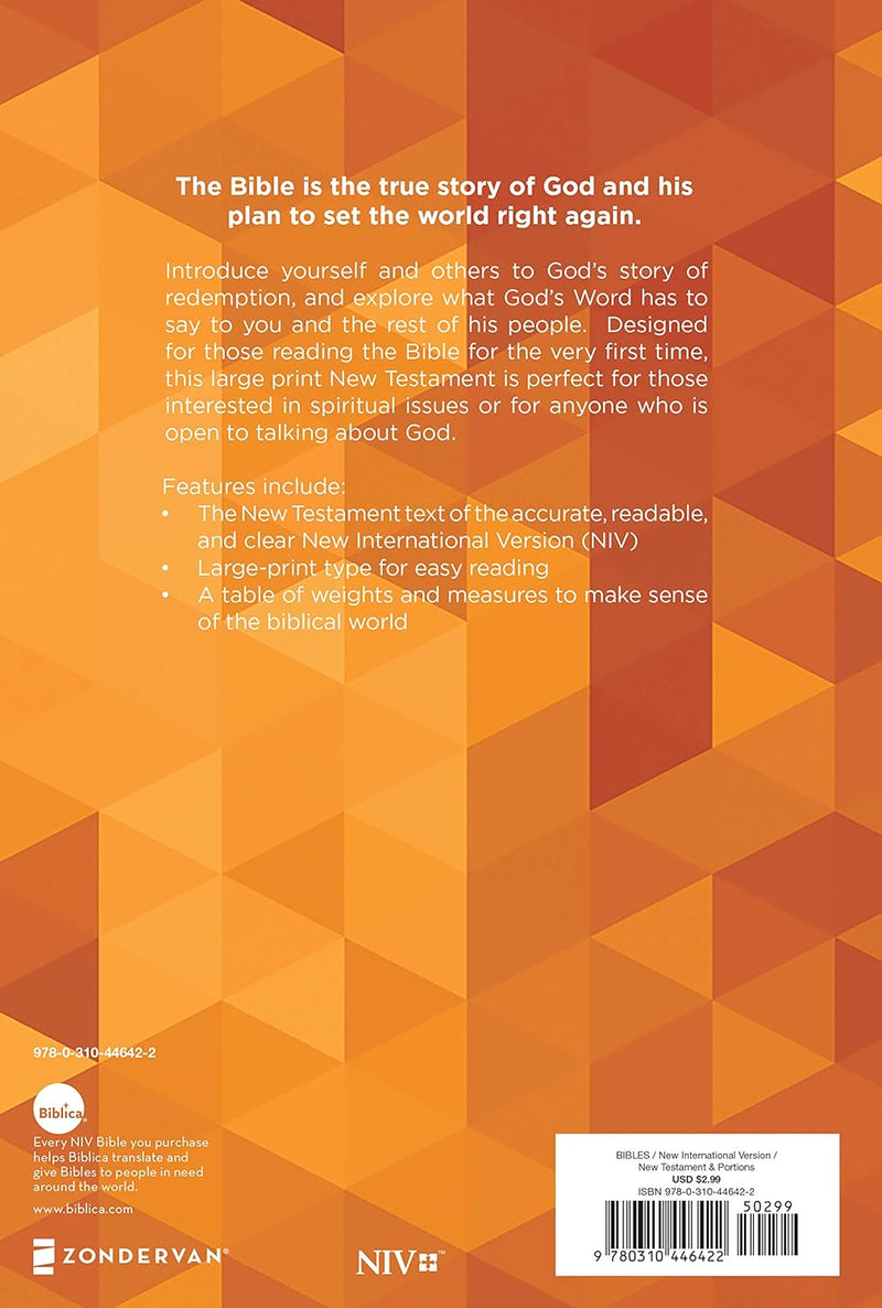 NIV Outreach New Testament – Large Print Edition by Zondervan