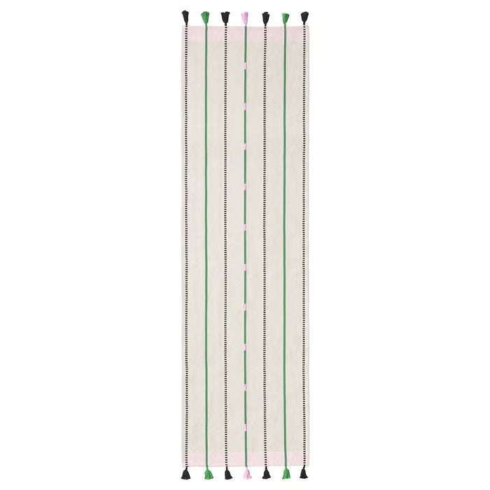 IKEA MAVINN Table-runner, off-white green/stripe, 35x130 cm (14x51 ")