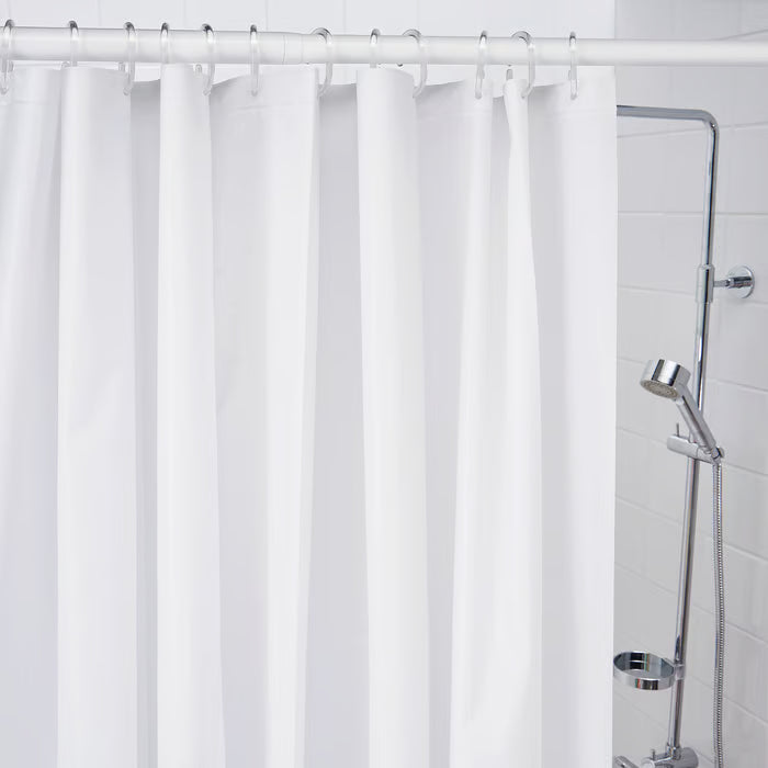 IKEA BJÄRSEN Shower curtain, white, 180x200 cm (71x79 ")