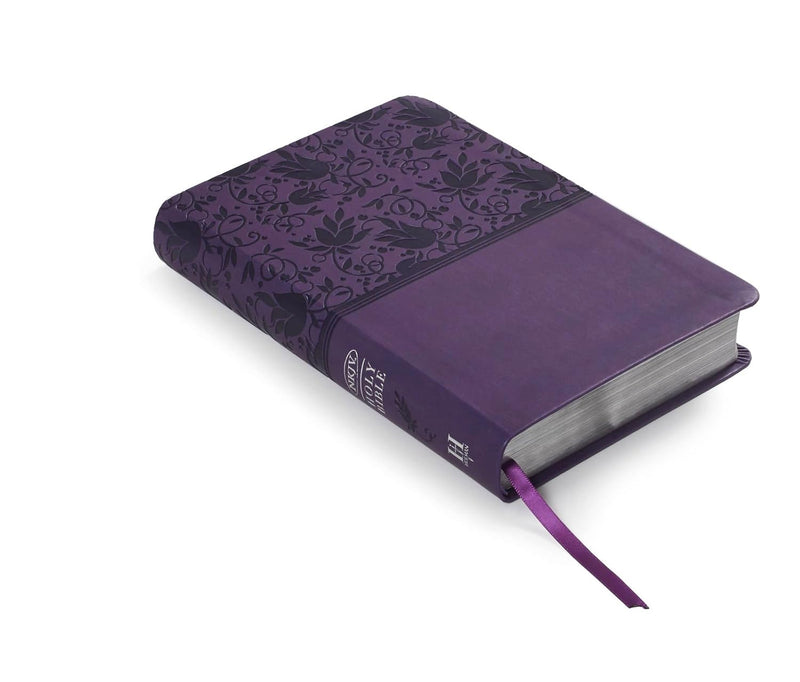 NKJV Large Print Personal Size Reference Bible, Purple Leather Touch by Holman Bible Staff