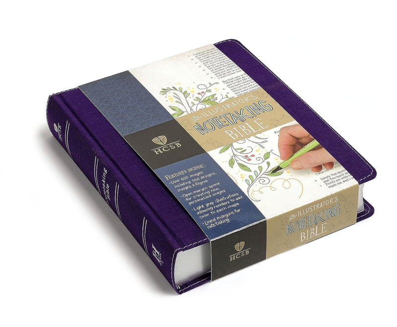 HCSB Illustrator's Note taking Bible, Purple Linen Bonded Leather by Holman Bible Staff