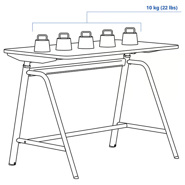 IKEA GLADHOJDEN Desk sit/stand, light grey/anthracite, 100x60 cm (39 3/8x23 5/8 ")