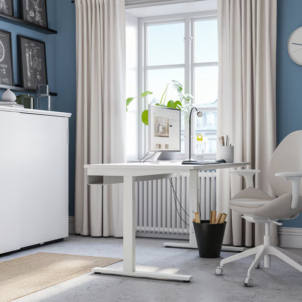 IKEA MITTZON Desk, white, 140x80 cm (55 1/8x31 1/2 ")