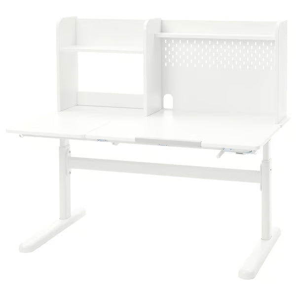 IKEA BERGLÄRKA Desk top and shelf, white, 120x70 cm (47 1/4x27 1/2 ")