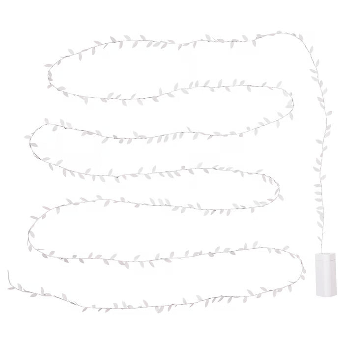 IKEA FRÖJDA LED lighting chain with 40 lights, battery-operated leaf/white