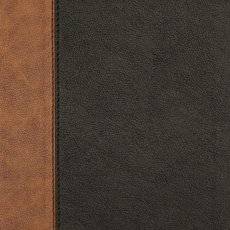 Personal Size Giant Print Bible, Black/Brown LeatherTouch, Indexed by Holman Bible Publishers