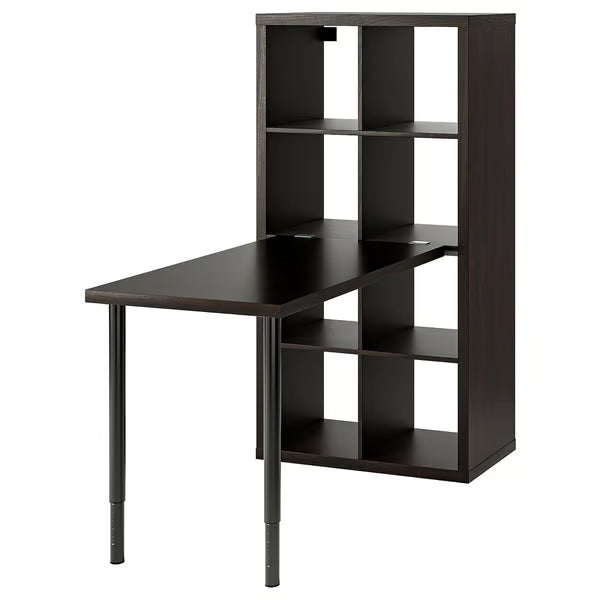 IKEA KALLAX / LINNMON Desk combination, black/black-brown, 77x139x147 cm (30 1/8x54 3/4x57 5/8 ")