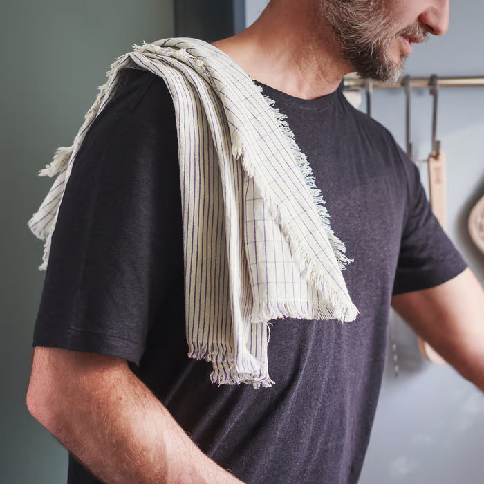 IKEA VÄLVÅRDAD Tea towel, white/blue patterned, 45x60 cm (18x24 ")