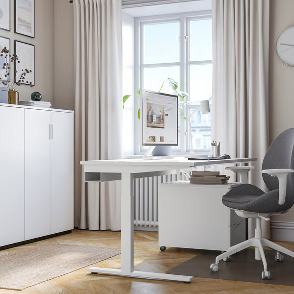 IKEA MITTZON Desk, white, 160x80 cm (63x31 1/2 ")