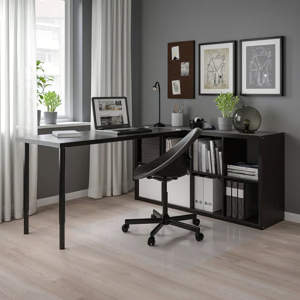 IKEA KALLAX / LAGKAPTEN Desk combination, black/black-brown, 77x179x147 cm (30 1/8x70 1/2x57 5/8 ")