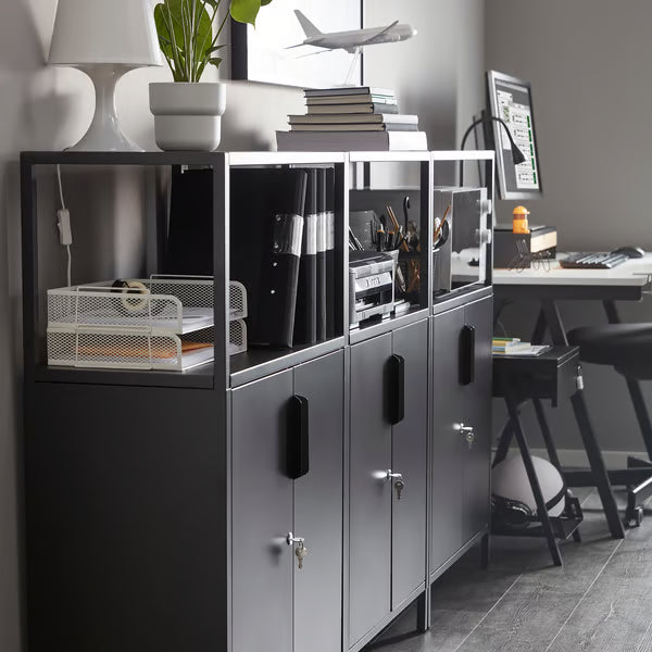 IKEA TROTTEN Cabinet with doors, anthracite, 70x35x110 cm (27 1/2x13 3/4x43 1/4 ")