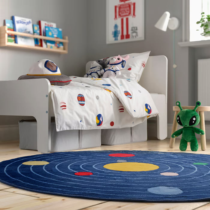 IKEA AFTONSPARV Rug, space rounded/blue, 133 cm (4 ' 4 ")