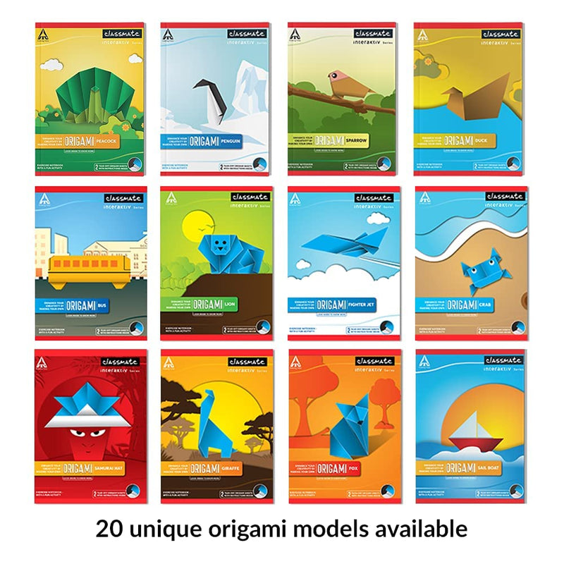 Classmate Origami Notebooks - Single Line, 168 Pages, 240 mm x 180 mm - Pack Of 12 Visit the Classmate Store