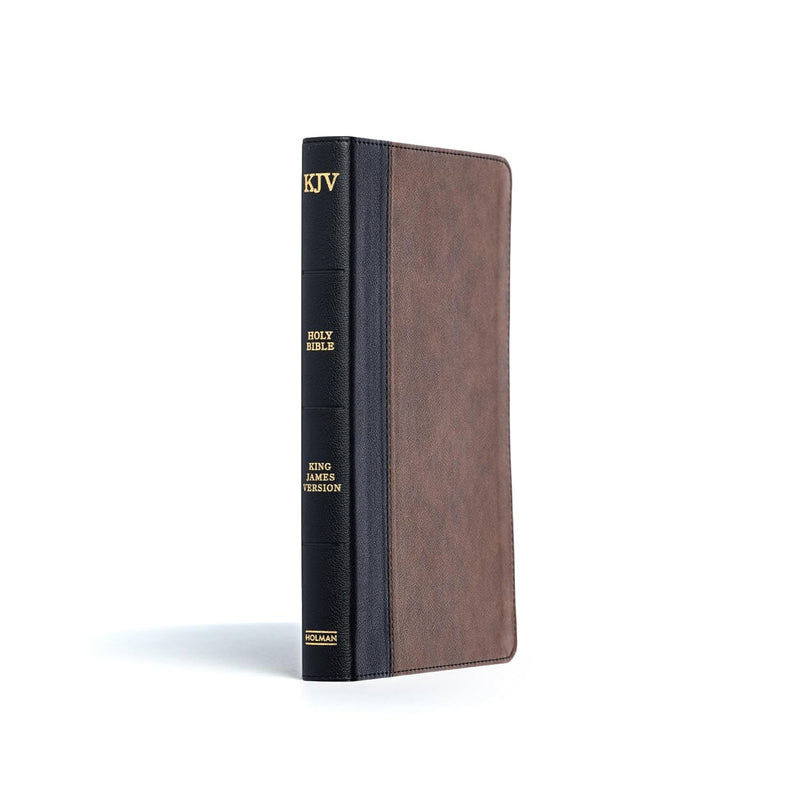 Holy Bible: KJV Thinline Bible – Black/Brown Leathertouch by Holman Bible Publishers