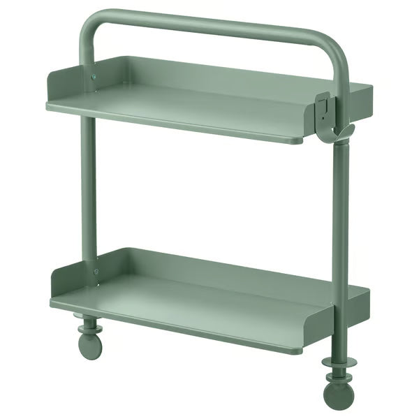 IKEA RELATERA Desk top shelf, light grey-green, 40x37 cm (15 3/4x14 5/8 ")