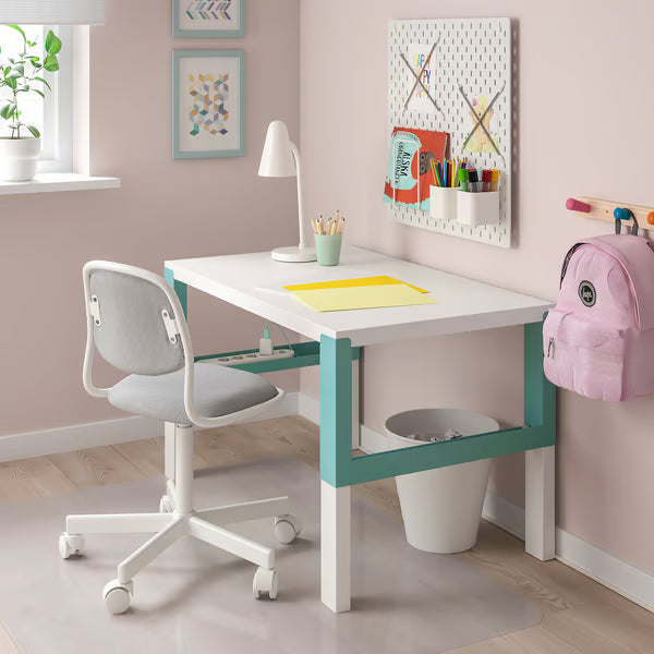 IKEA PAHL Desk, white/turquoise, 96x58 cm (37 3/4x22 7/8 ")