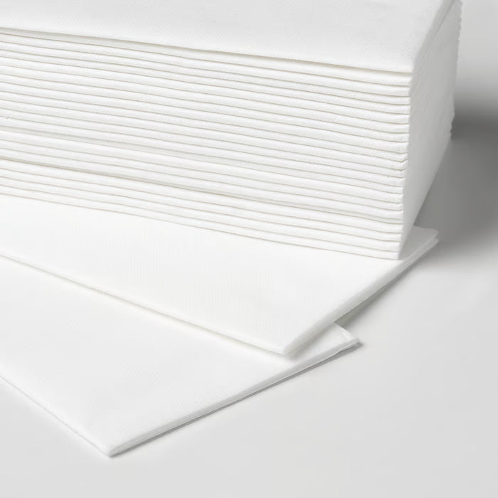 IKEA MOTTAGA Paper napkin, white, 38x38 cm (15x15 ")