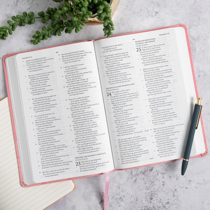 NASB Large Print Thinline Bible, Value Edition, Soft Pink Leathertouch by Holman Bible Publishers