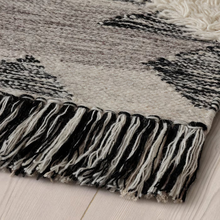 IKEA TANNISBY Rug, flatwoven, handmade/grey black, 160x230 cm (5 ' 3 "x7 ' 7 ")
