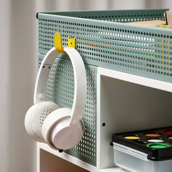 IKEA OVNING Trolley, white/grey-green, 54x33 cm (21 1/4x13 ")