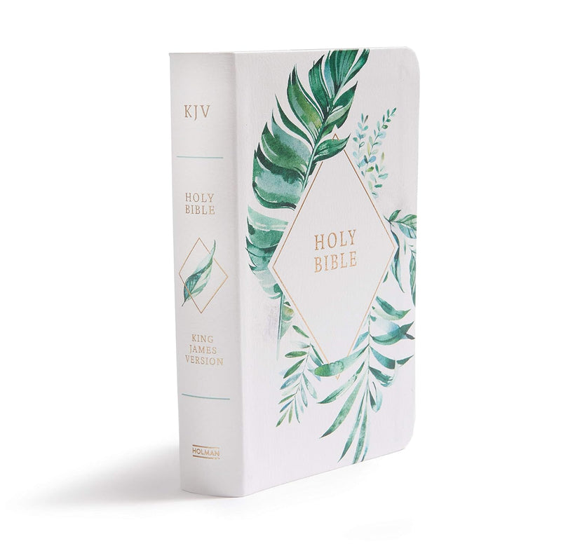 KJV On-the-Go Bible, White Floral Textured LeatherTouch by Holman Bible Publishers