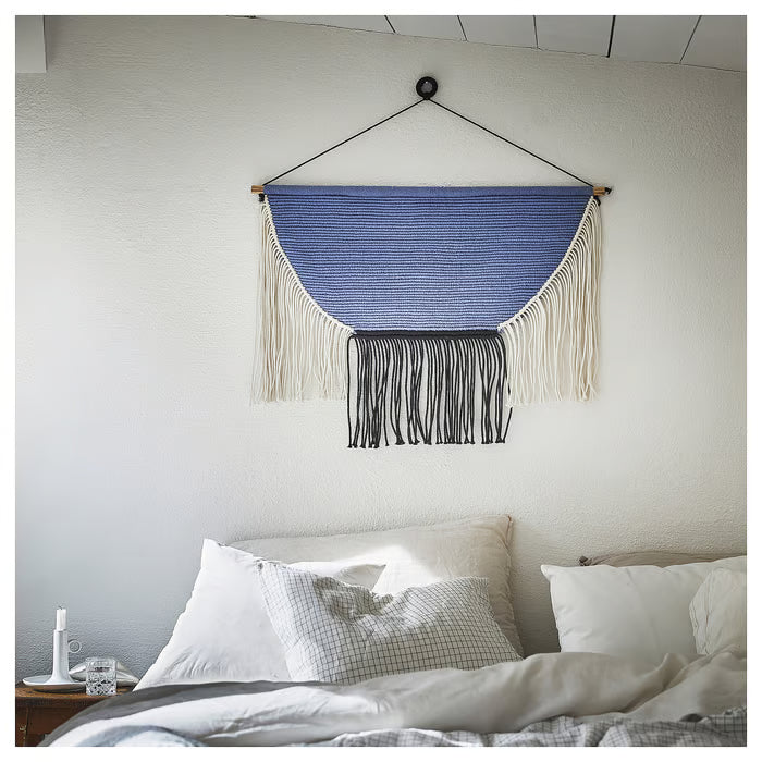 IKEA HANGALM Hanging tapestry, beige black/light lilac-blue, 85x60 cm (33 1/2x23 5/8 ")