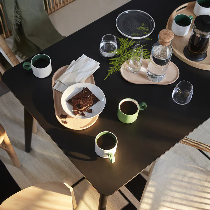 IKEA LISABO Table, black/ash veneer, 140x78 cm (55 1/8x30 3/4 ")